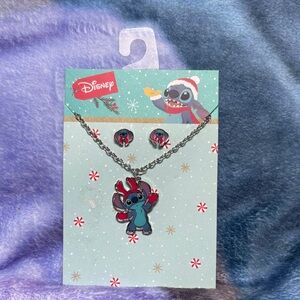 Disney Reindeer Stitch Festive Jewelry Set NIP